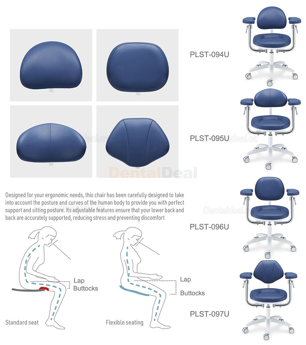 PLST-094-097 Dental Microscope Stool Operator Chair with Adjustable Swivel Armrest
